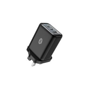 itel 65 Watts GaN Complete Charger, 3-Port Dual Type-C & USB Port - Black