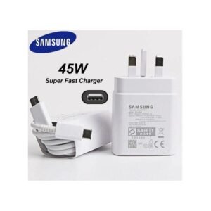 Samsung 45W USB Type-C To Type-C Super Fast Original Charger For Redmi Xiaomi, Redmi, Oppo, Infinix, Tecno, Samsung Fold 3, Fold 4, Fold 5, Fold 6, Note 10 S20/ S20 Ultra 5G S21...
