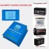 100a MPPT Solar Charge Controller, Compatible with 12v 24v 36v 48v Batteries