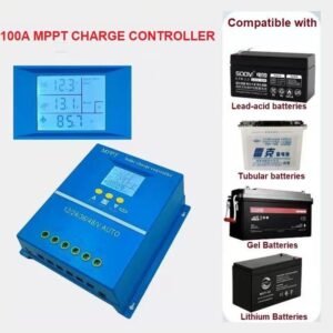 100a MPPT Solar Charge Controller, Compatible with 12v 24v 36v 48v Batteries