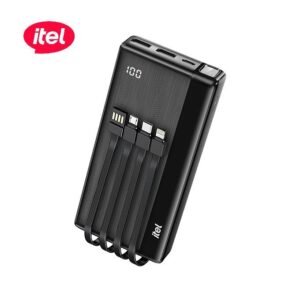 itel 20000mAh Faster Charging Power Bank With Built-in 4 Cables & Type-C In & Out