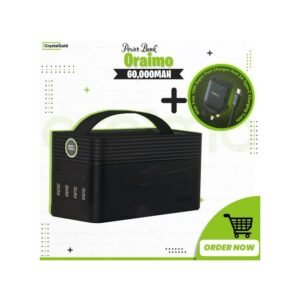 Oraimo 22.5W Super Fast 5 Output Port LED Light 60000mA Power Bank + Free Charger