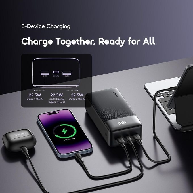 Oraimo PowerNova QF1 Power Bank 27000mAh 22.5W Fast Charging Smart Digital Display