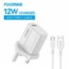 FOOMEE 12W Fast Charger USB-A Output+ Type-C Cable For Phones, Power Banks and Other Type-C devices