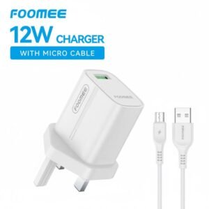 FOOMEE 12W Fast Charger USB-A Output+ Micro Cable For Phones, Power Banks and Other Micro devices