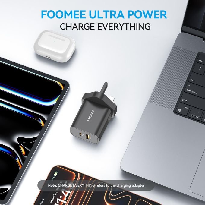 FOOMEE 33W GaN Super Fast Charger,USB-A & Type-C Dual Output,With Free Type-C Cable,for Iphone,Android,etc.