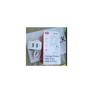 itel 12w Dual USB Port Fast Charger With Type-C Cable - WHITE