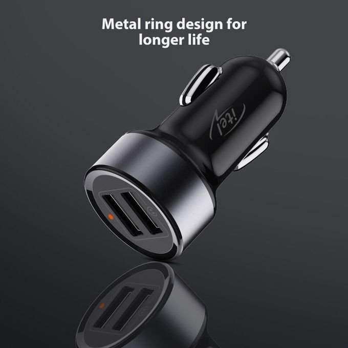 itel 15.5W Dual Output Fast Car Charger With Free Cable