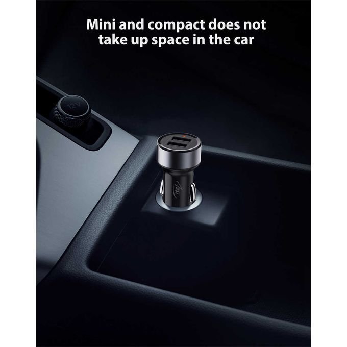 itel 15.5W Dual Output Fast Car Charger With Free Cable