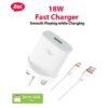 itel 18Watts QC3.0 Fast Charger With Micro USB Cable - White