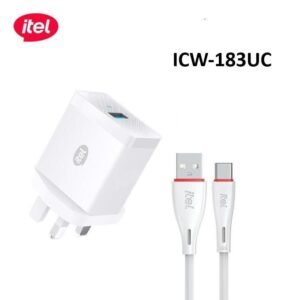 itel 18Watts QC3.0 Fast Charger With Type-C Cable - White