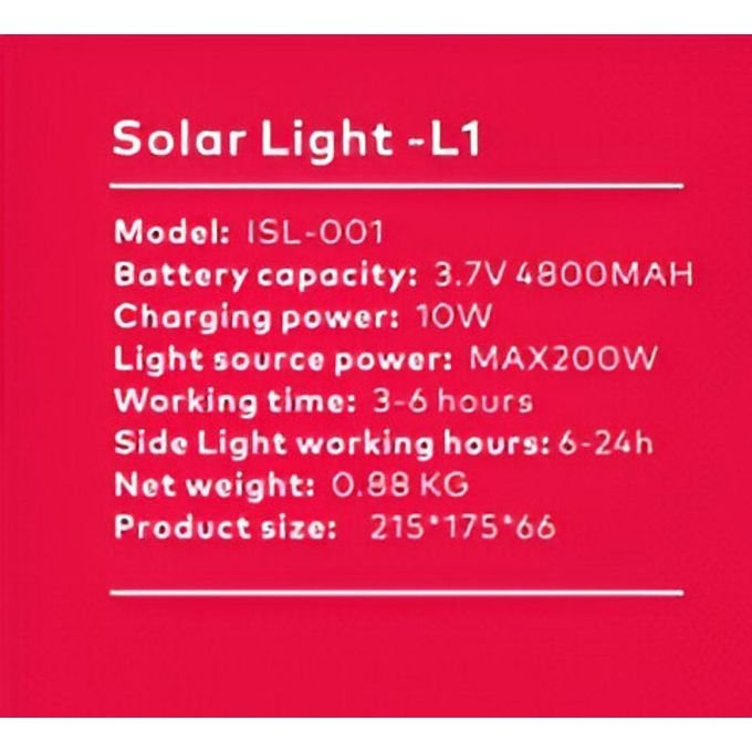itel 4800mAh Solar Light L1 ISL-001