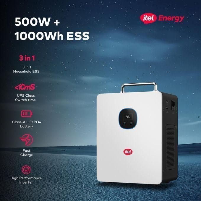 itel Energy Power Tank 500W Inverter + 1kwh LiFeP04 Battery All in one Power Station