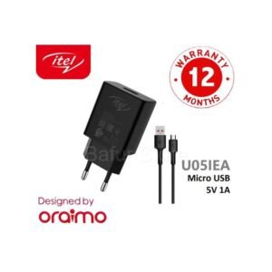 itel Mini Size Efficient Charger + Free USB Cable -Black