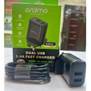 Oraimo 0raimo AniFast Dual USB 2.4A Fast Charger with 1.5M Micro-USB Cable