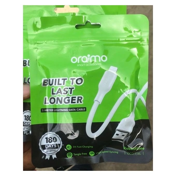 Oraimo 2.4A IPhone Fast And Strong USB Lightning Charge Data Cable
