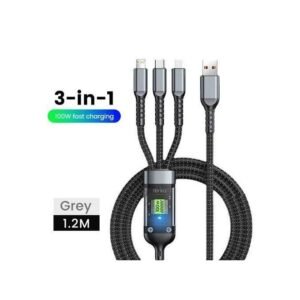 Oraimo 3-in-1 Fast Charging Cable Fast Charger Black