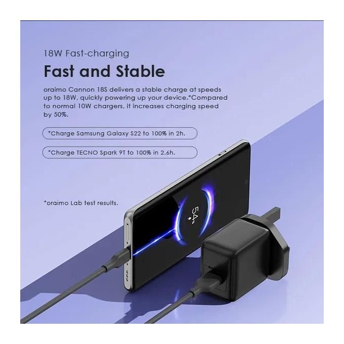 Oraimo Cannon 18S 18W Wall Charger Kit + Free Cable