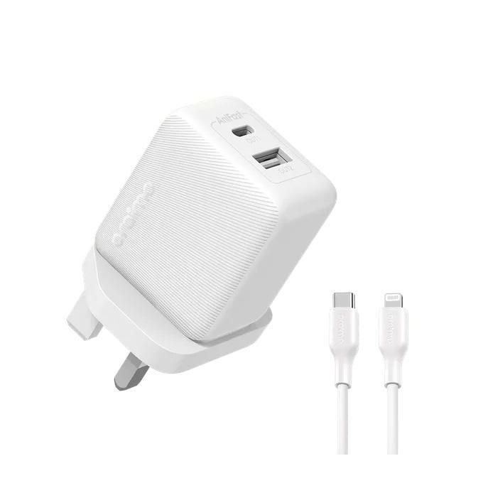 Oraimo Fast Charging Charger Kit + Free Type-C Cable PowerCube 201 UK Type Plug 20W Charger Kit