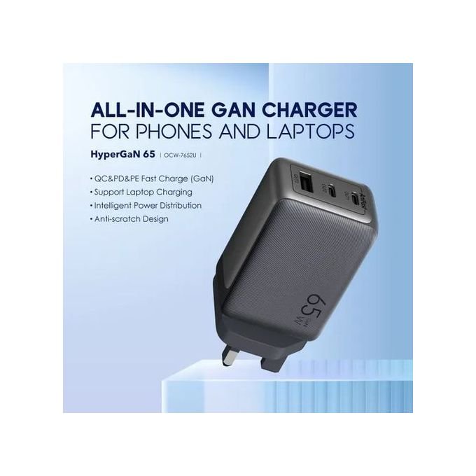 Oraimo HyperGaN 65W Phone & Laptop Fast Charger Free 100W CC Cable