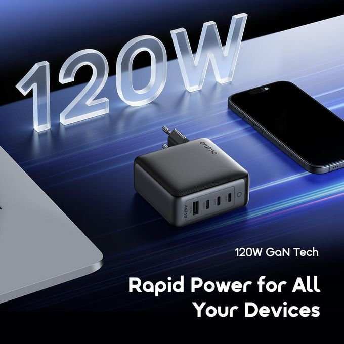 Oraimo HyperGaN C120F Charger 120W GaN Super Fast Multi-Device Charging