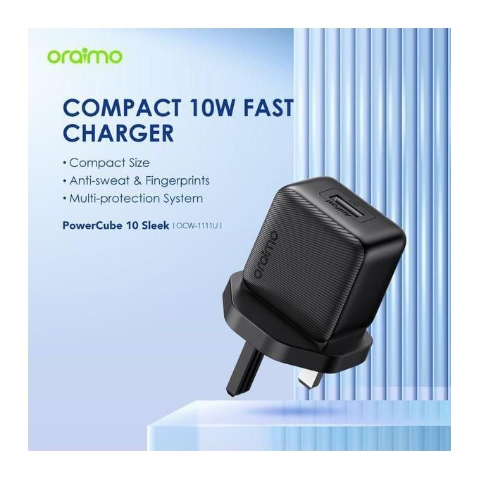 Oraimo Power-Cube 10 Sleek Fast 10W Charging Compact Micro-USB Android Cable Wall Charger OCW-1111U-M53