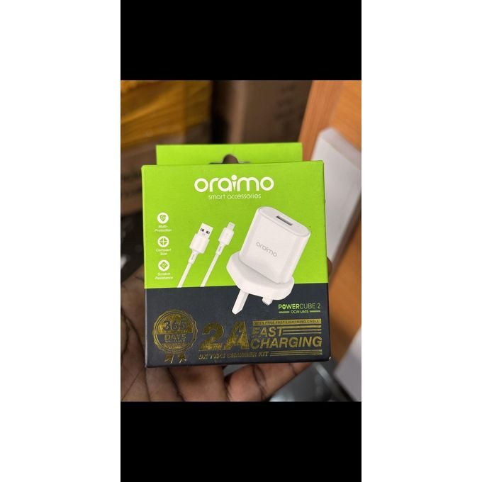 Oraimo PowerCube 2 Fast Charger + Lightning Cable (OCW-U65S)