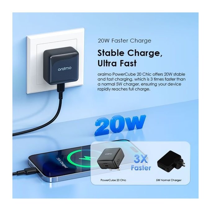 Oraimo PowerCube 20 Chic 20W GaN Wall Charger Kit