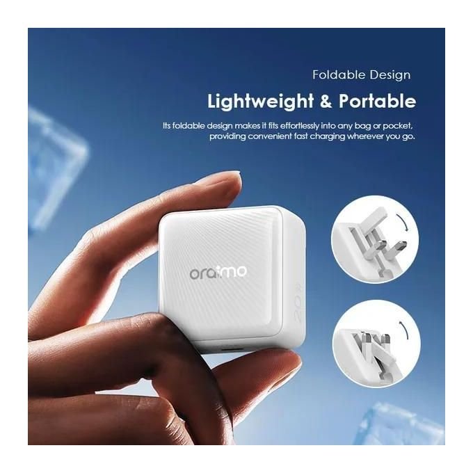 Oraimo PowerCube 20 Chic 20W GaN Wall Charger Kit with Type-C to Lightning Cable