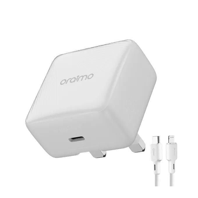 Oraimo PowerCube 20 Chic 20W GaN Wall Charger Kit with Type-C to Lightning Cable