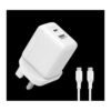 Oraimo PowerCube 201 UK Type Plug 20W Charger With Type-C to Iphone Cable