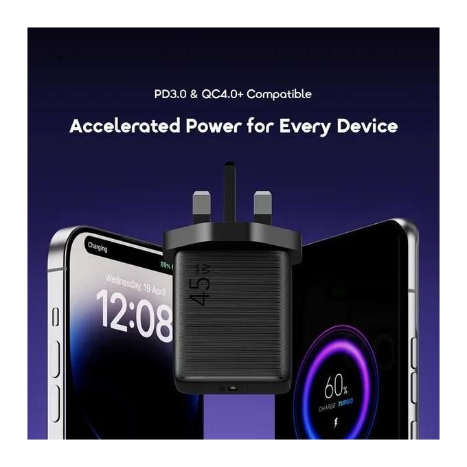 Oraimo PowerGaN 451 45W Gan Ultra Fast Wall Charger + Free Cable
