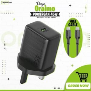 Oraimo PowerGaN 451 45W Gan Ultra Fast Wall Charger + Free Cable
