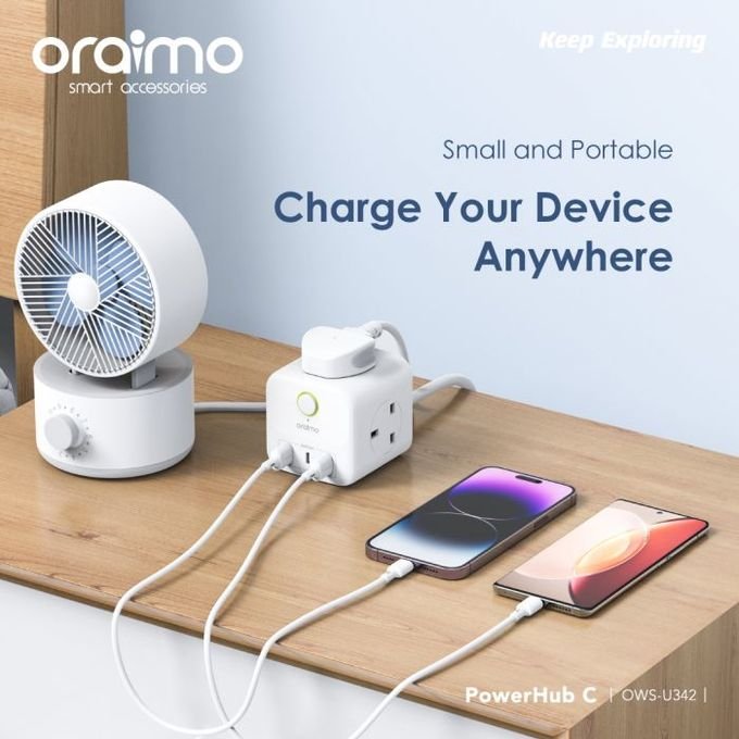 Oraimo PowerHub C 6-In-1 Smart Fast Charging High Security Small And Portable Power Expansion Cube