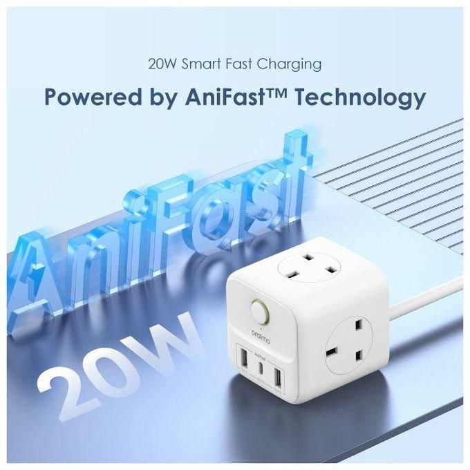 Oraimo PowerHub C 6-In-1 Smart Fast Charging High Security Small And Portable Power Expansion Cube