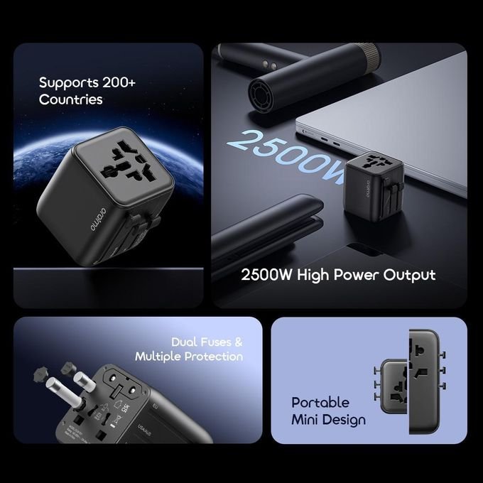 Oraimo PowerOmni 251 Multi-Plug Travel Converter 2500W High Output - Black