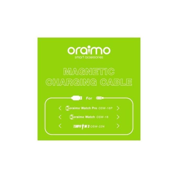 Oraimo Smart Watch Magnetic Charger Cable & Oraimo Smartwatch…blac