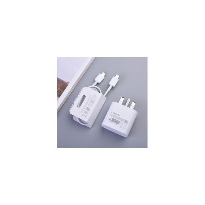Samsung USB Type-C To Type-C Super Fast Original Charger For Redmi Xiaomi, Redmi, Samsung Note 10 S20/ S20 Ultra 5G S21 FE/ S21/S22/S23/S24 Ultra 5G, LG, Pixel,(WHITE)