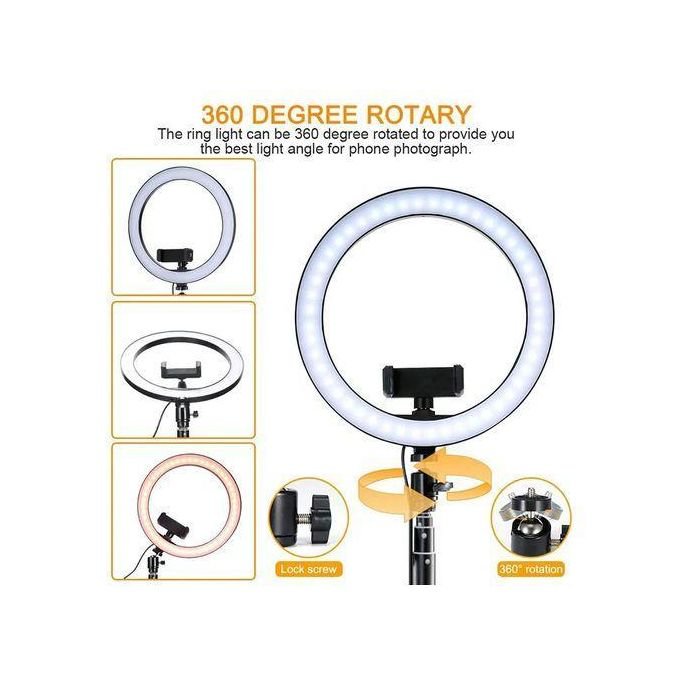 12" Inches Automatic Led Ringlight With Stand &Camera Holder for TikTok, YouTube, Makeup, Live Stream