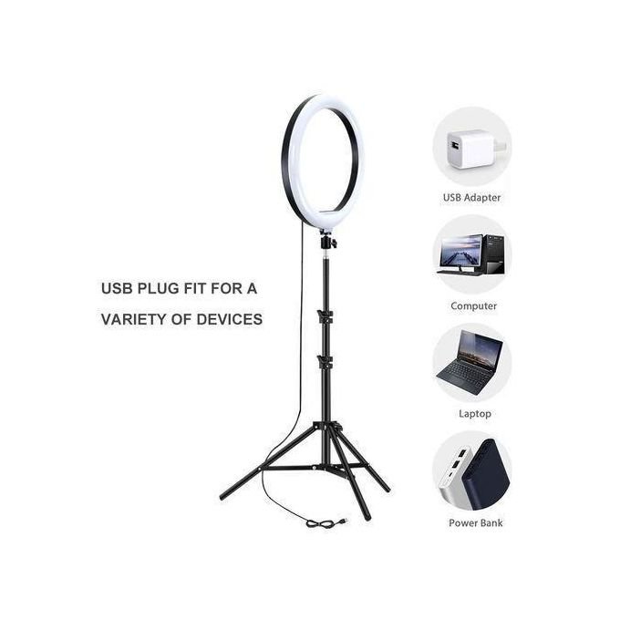 12" Inches Automatic Led Ringlight With Stand &Camera Holder for TikTok, YouTube, Makeup, Live Stream