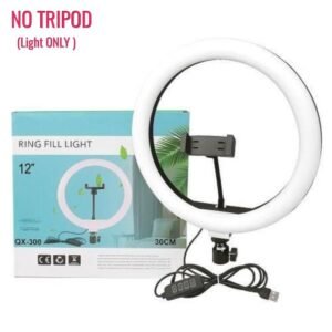 12" Inches Selfie Ring Light With Cell Phone Holder For Live Stream/Makeup, Led Camera Ringlight For YouTube Video/Photography Compatible With All Phones ( NO TRIPOD )