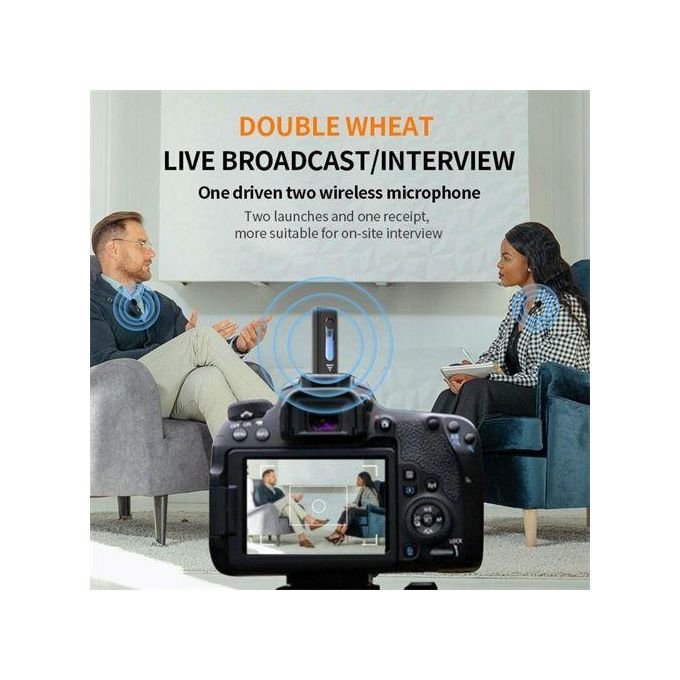 3.5mm Wireless Speaker Smartphone Interview Lavalier 2 Microphones