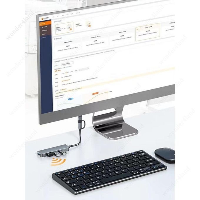 4-in-1 Dual-Head USB Hub, High-Speed USB 3.0 Splitter Adapter with 4 Ports