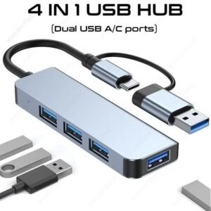 4-in-1 Dual-Head USB Hub, High-Speed USB 3.0 Splitter Adapter with 4 Ports