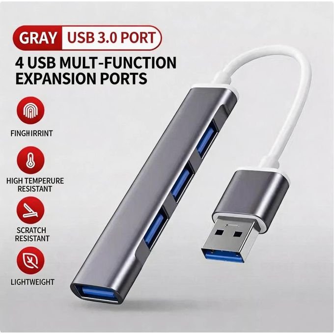 4-in-1 hub multi port docking station USB hub adapter, supporting USB 3.0