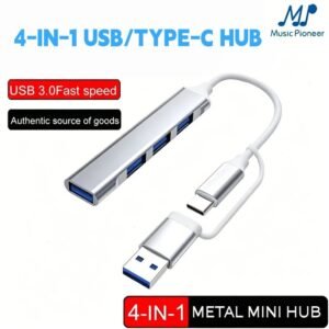 4 In 1 USB&Type-C Hub Multiport Adapter USB 3.0 OTG Splitter Fast Data Dock Station For Laptop MacBook Android