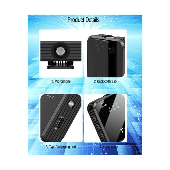 8-10 Hours 3 In 1 Wireless Lapel Microphone For IPhone/Android Users/Content Creation
