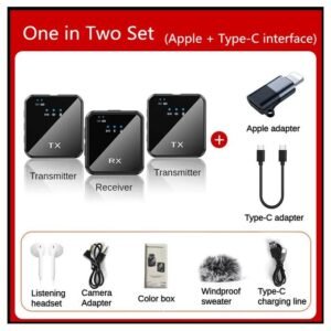 8-10 Hours 3 In 1 Wireless Lapel Microphone For IPhone/Android Users/Content Creation