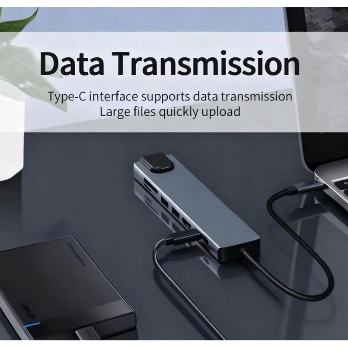 8 In 1 USB C Adapter,USB C Hub,RJ45 Ethernet HDMI Adapter,USB 3.0/2.0, PD 100W, SD TF Card
