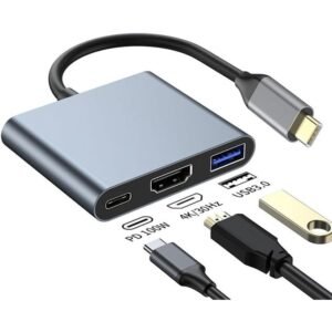 addigoes USB C to 4K HDMI Multiport Adapter, USB C Hub with 4K HDMI USB 3.0 100W PD Charging for Mac, Type-C Digital AV Multiport Adapter Converter for MacBook Pro/air, iPad Pro...
